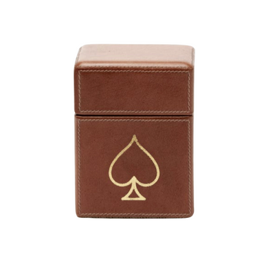 Spade Leather Playing Card Box Set s/2