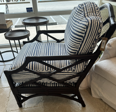 Chippendale Coastal Accent Chair & Ottoman Set - Showroom Sample