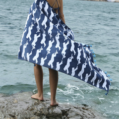 Leaping Leopard Beach Towel - Lilac