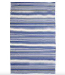Rugby Stripe Indoor/Outdoor Rug - Denim Blue