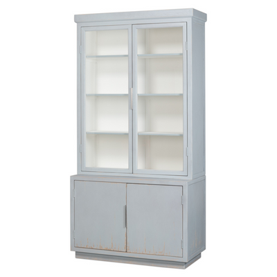 Bermuda Blue Wash 2-Door Bookcase-Showroom Sample