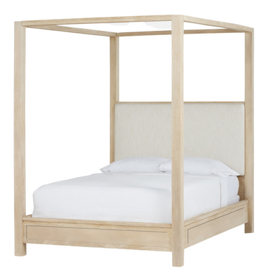 Augustine Beach House Canopy Bed - Bleached White