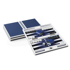Lacquer Backgammon Set in Blue & White