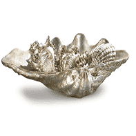 Antiqued Silver Shell Set Decor 