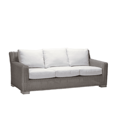Malibu Outdoor Weathered Wicker Sofa Outdoor Furniture 