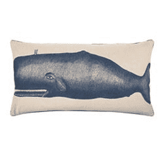 Hand Screened Whale Pillow Pillow 