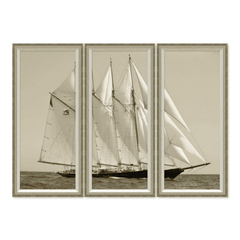 Yacht Triptych Set of 3 Giclee 