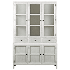 Colonial Hutch In White Wash Cabinet 
