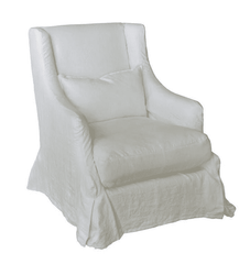 Belgium White Slipcovered Chair Slipcovered Chair 