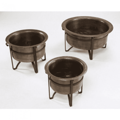 Acadia Rustic Copper Fire Pit on Stand - Various Sizes