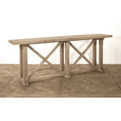 Reclaimed Pine Trestle Console Table Console 