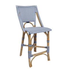 Bistro Counter Chair Navy and White Bar/Counter Stool 