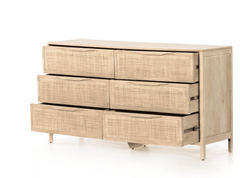 Cape Hatteras Modern Coastal Six-Drawer Dresser - in Natural