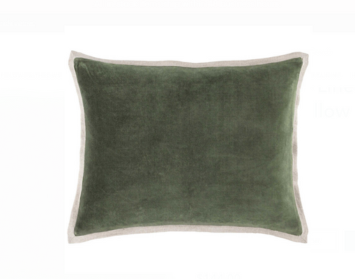 Gehry Velvet/Linen Decorative Pillow - Sage