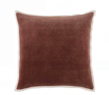Gehry Velvet/Linen Russet Decorative Pillow