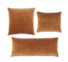 Gehry Velvet/Linen Decorative Pillow - Caramel