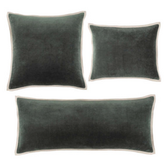 Gehry Velvet/Linen Decorative Pillow - Everglade