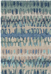 Paint Chip Micro Hooked Wool Rug - Blue