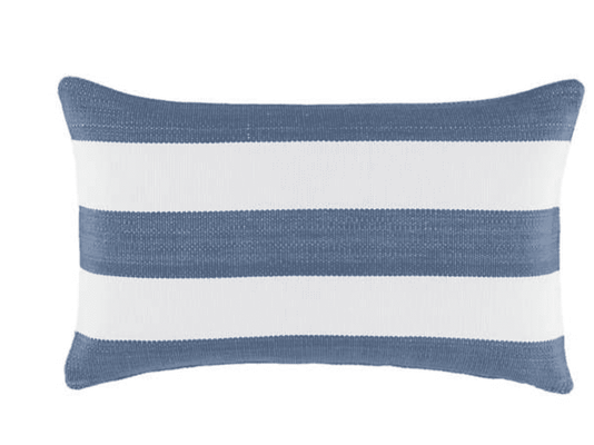 Catamaran Outdoor Pillow - Denim & White
