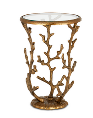 Coral Antique Brass Drinks Table