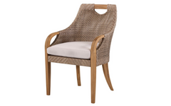 Eastern Shores Woven & Teak Outdoor Dining Arm Chair