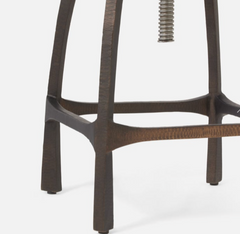 Becket Aged Iron Counter Stool - Silver or Bronze