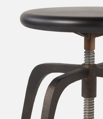 Becket Aged Iron Counter Stool - Silver or Bronze