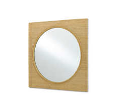 Portofino Abaca Rope Porthole-Style Mirror Side Angle