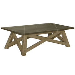 Natural Elm and Zinc Top Coffee Table Coffee Table 