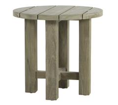 Cape Cod Round Outdoor Side Table - Natural or Oyster Teak