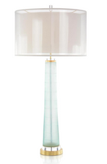 Aqua Chiseled Glass Table Lamp