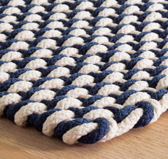 Rope Weave Indoor/Outdoor Rug - Navy & Ivory