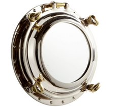 See-Worthy Nickel Port Hole Mirror