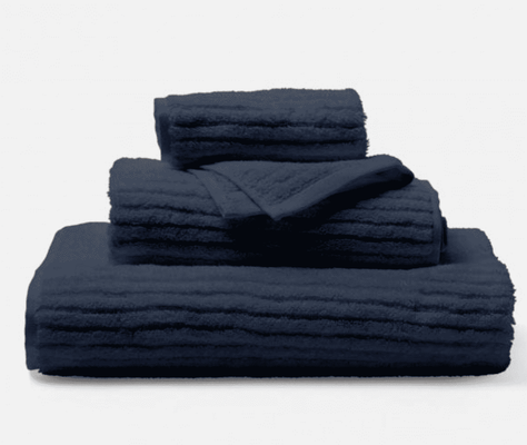 Venice Terry Bath Towels - White or Navy Bath Wash Cloth 12