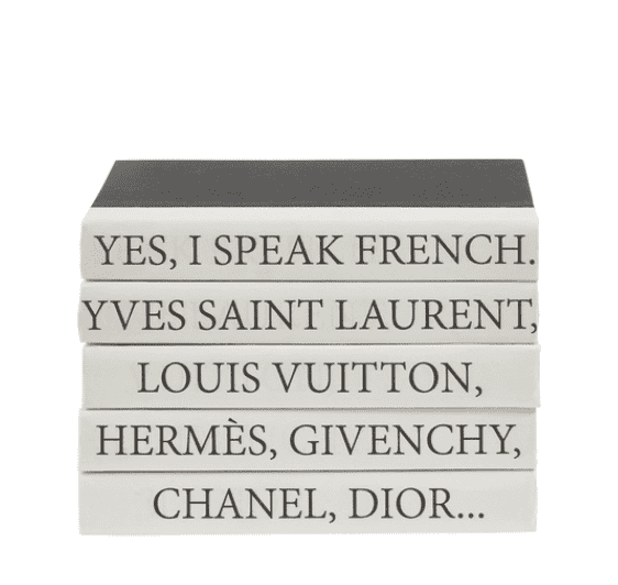 YES I SPEAK FRENCH. Y'VES SAINT LAURENT, LOUIS Quote Book Stack