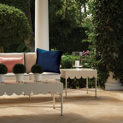 Aimee Scalloped Aluminum Outdoor End Table