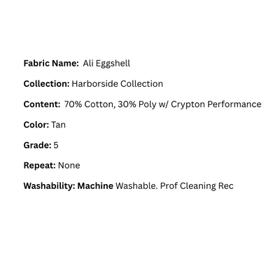 Fabric Swatch: Ali Eggshell - Harborside Collection - Our Boat House