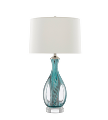 Atlantic Avenue Turquoise Glass Table Lamp
