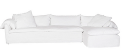 Bali Slipcovered Sectional 139in x 68in w/ LAF Chaise Lounge