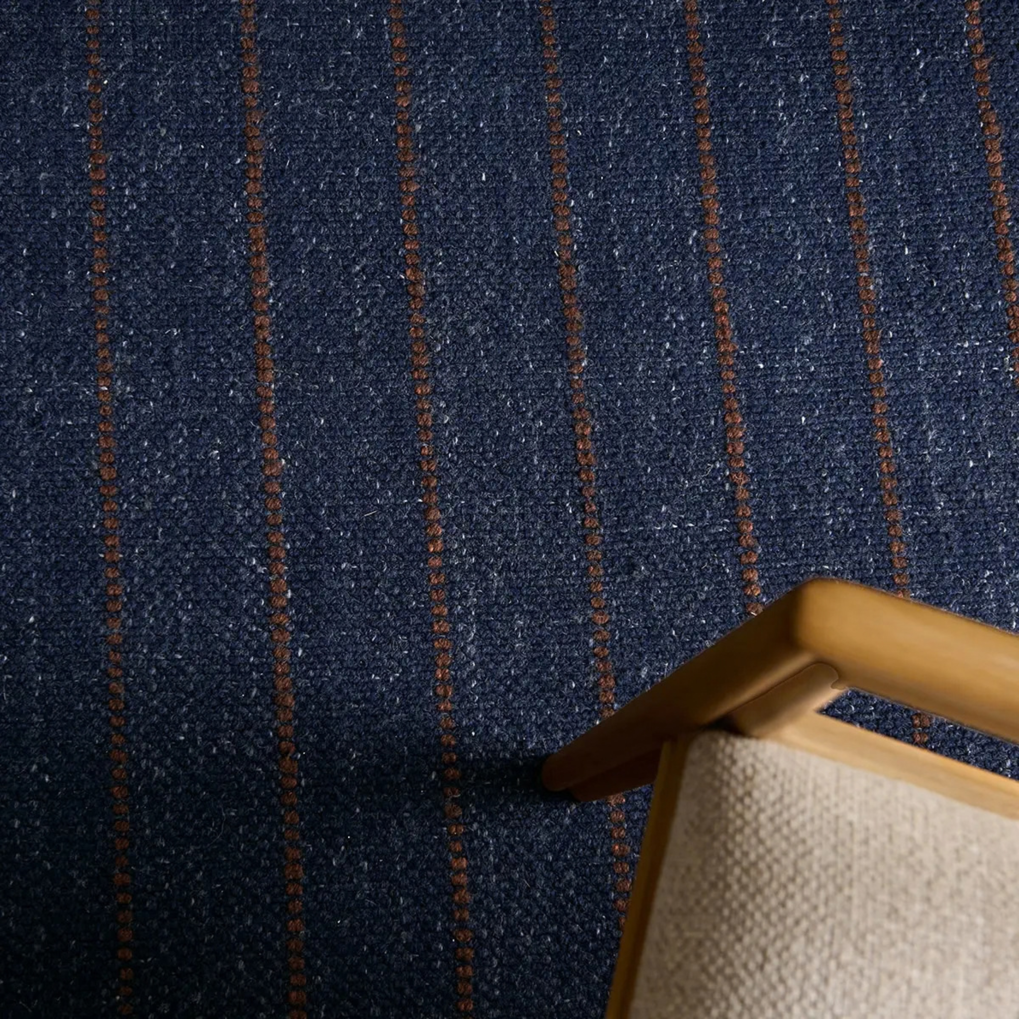 Cliffton Blue Striped Performance Rug