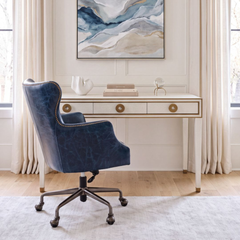 Colonial Beach Leather Desk Chair
