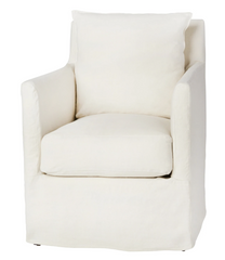 East Cay 25in Slipcovered Swivel Chair