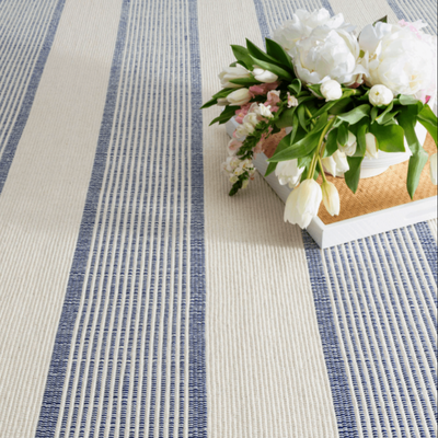 La Mirada Handwoven Cotton Rug - Navy - Our Boat House