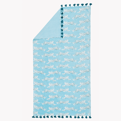 Leaping Leopard Beach Towel - Navy