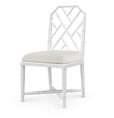 Leila Chippendale Dining Side Chair - Eggshell White