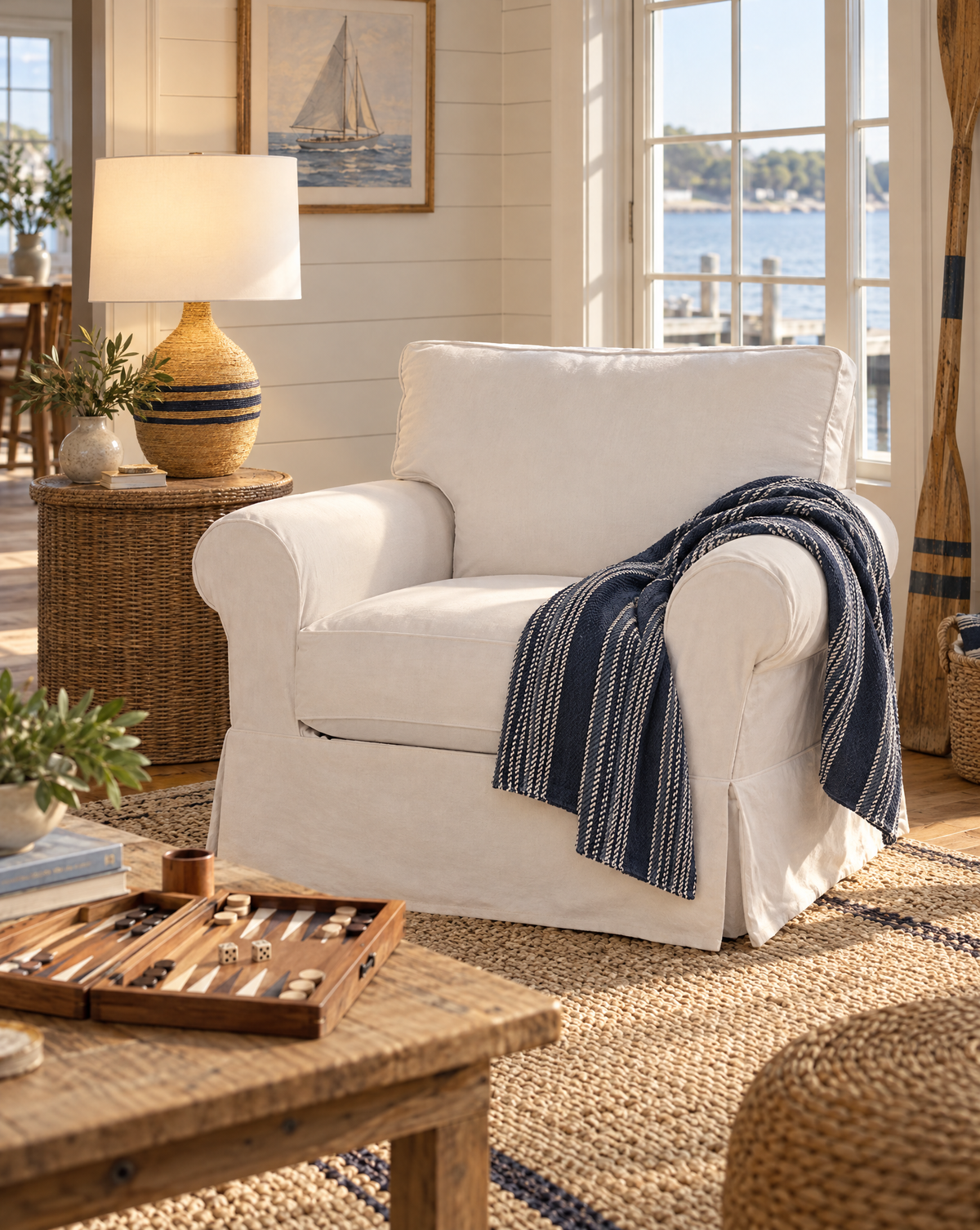 Montauk Shores Slipcovered Chair