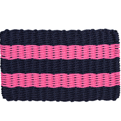 Rope Doormat - Dark Navy & Pink Shoreline Stripe