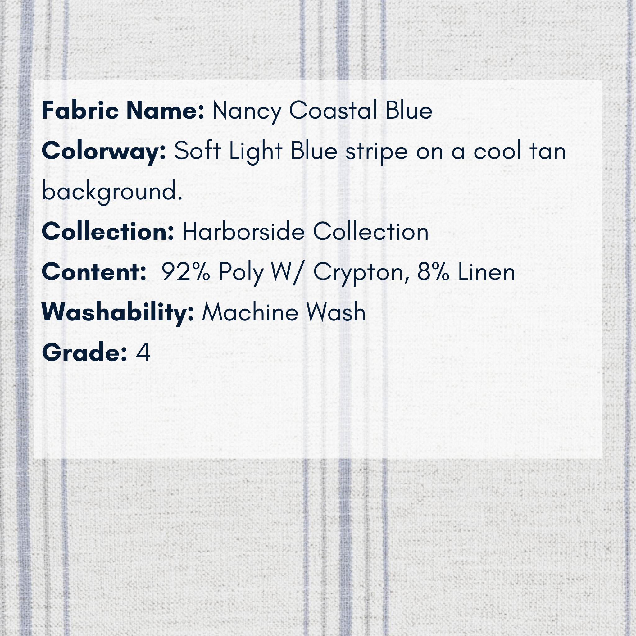 Fabric Swatch: Nancy Coastal Blue- Harborside Collection