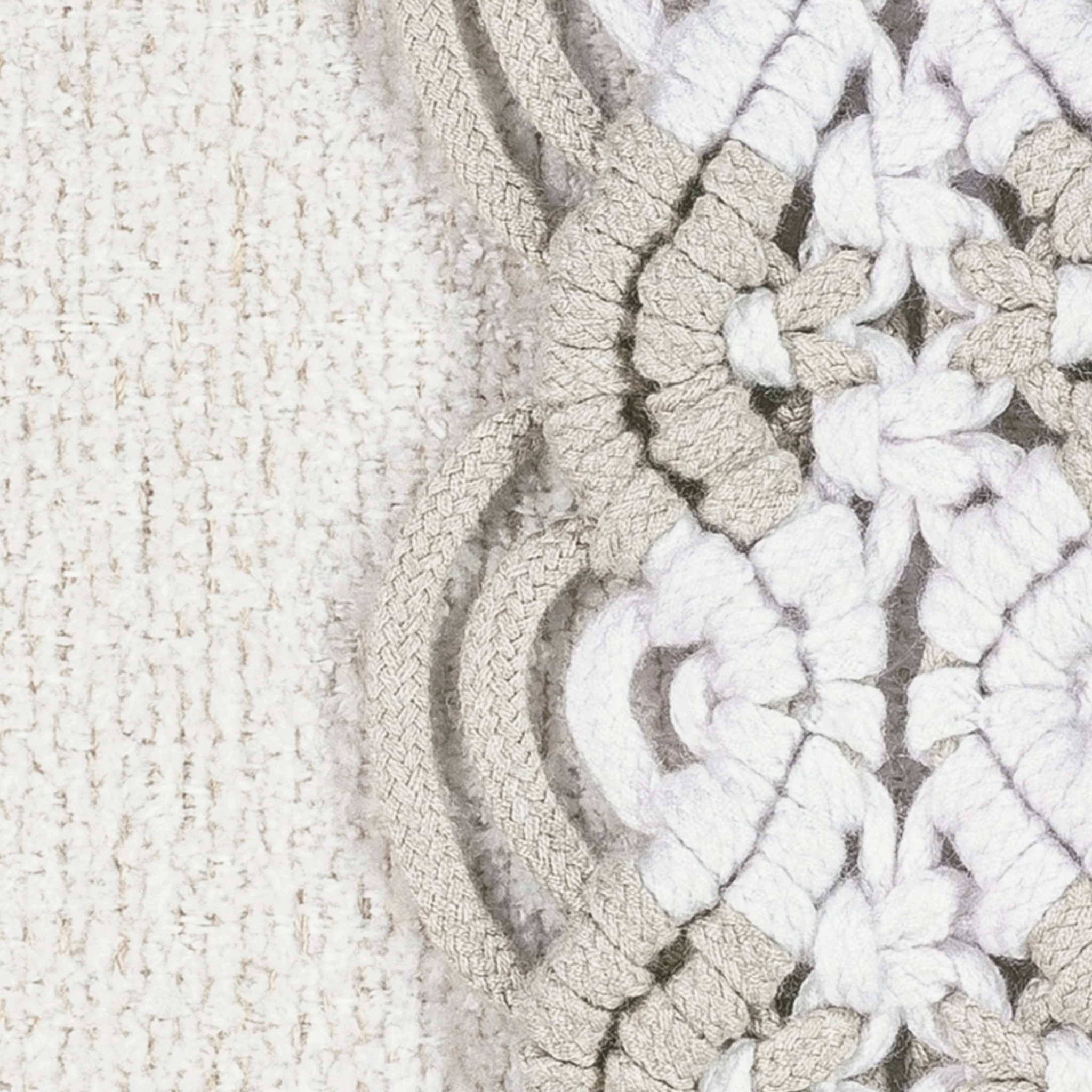 Oyster Macrame Indoor/Outdoor Pillow