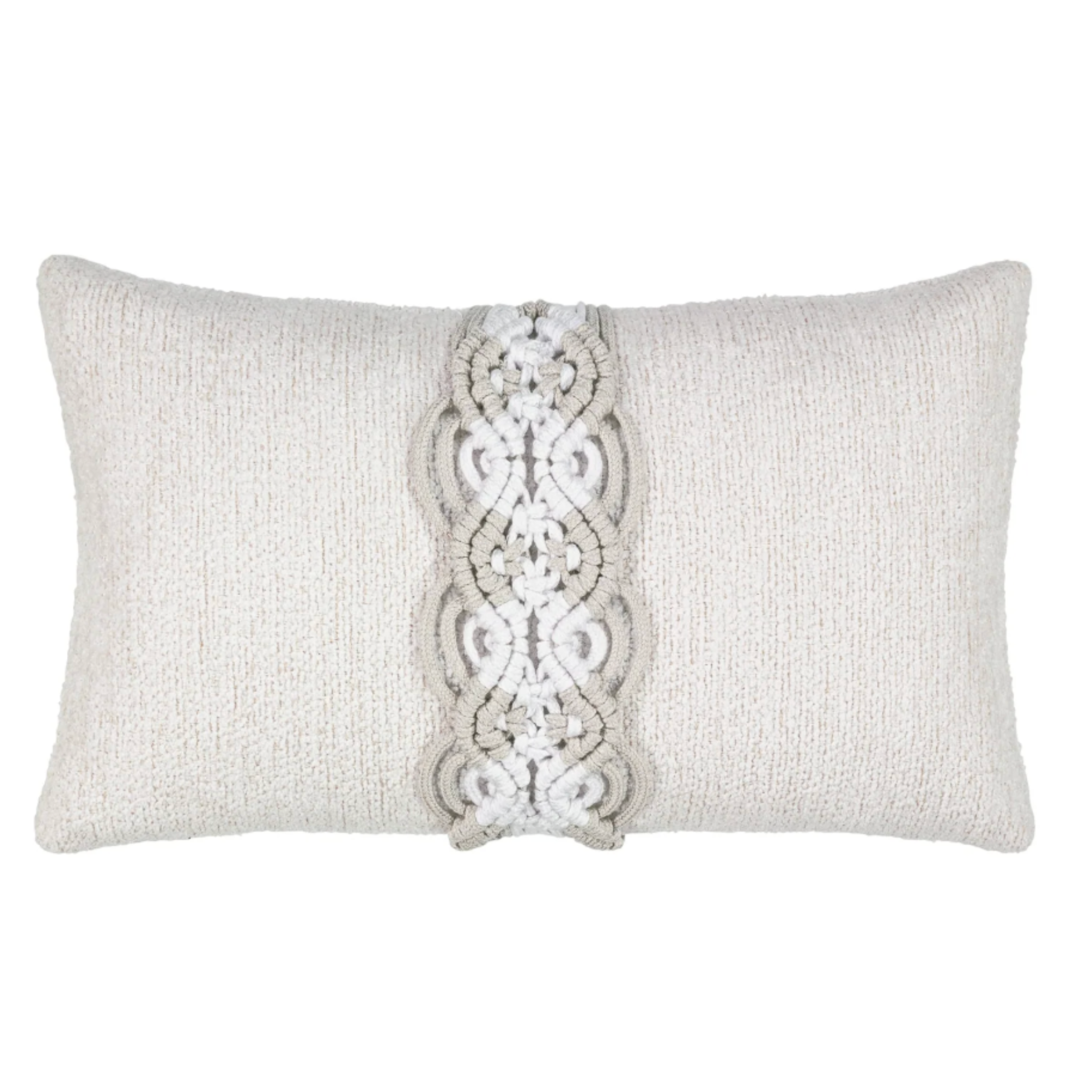 Oyster Macrame Indoor/Outdoor Pillow